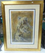 Joy Kirton-Smith, signed framed serigraph print titled Cascade II, depicting figurative human form