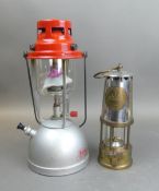 The Proctector Lamp and Lighting Co. Ltd, Eccles type 6 brass and polished steel miners lamp,