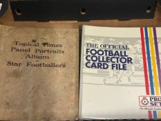 Two folders of The Official Football collector card files, 1991/92 season, and Topical Times Panel