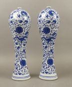 A pair of Chinese Porcelain vase , decorated in Blue and white colours , with Dragons and a