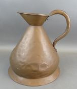 Victorian three gallon copper harvest jug or haystack measure stamped with a crown and VR. (H: 40.5