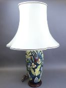 A Large Moorcroft Lamp in the Lamia design by Rachel Bishop, with shade, app height of Lamp (pottery