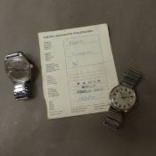 Two gentlemen's wrist watches, a Bulova 1970s steel cased automatic working at the time of