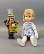 Steinbach German Organ Grinder Wooden Nutcracker With Musical Base Together With A Fabric Bodied