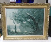 Jean Baptiste Camille Corot (1796-1875) reproduction painting titled Souvenir de Mortefontaine (
