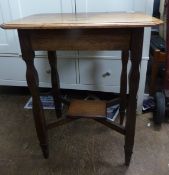 Early 20th century mahogany occasional table with lower tier below, H 75cm x W 59cm x D 38cm.
