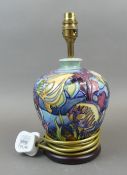 Moorcroft table lamp in the Martinique pattern, by Jeanne McDougall. (Height to top of fitting: 28.
