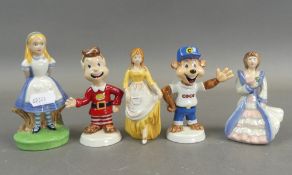 Wade Fairy Tail Character Figures to include:- Cinderella 2002, Beauty and Beast 'Belle', Alice in