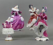 A group of four Royal Adderley figures, to include three Staffordshire Lace examples, Clare, Annette
