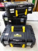 Three Stanley Fatmax tool boxes and partial contents (3).