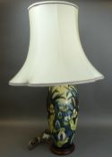 A Large Moorcroft Lamp in the Lamia design by Rachel Bishop , with shade, app height of Lamp (