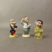 Three Beswick Disney figures, Grumpy, Dopey and Smee all with damages (3).