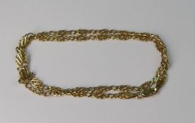 9ct gold 18inch necklace, 9g.