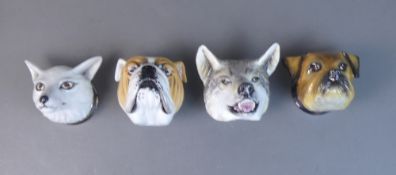 Royale Stratford China Stirrup Cup Collection To Include: White Fox, Wolf, English Bulldog and