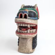 A B. Farias signed carved wooden ceremonial Carranca, an anthropomorphic mixture of human and animal