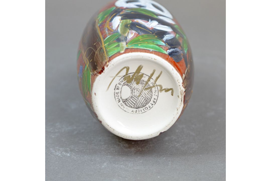 Anita Harris Panda Skittle vase H17cm. Gold signed. - Image 5 of 5