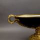 An oval porcelain serving bowl with cobalt exterior, with ornate gilt metal mounts, handle to handle - Image 3 of 8
