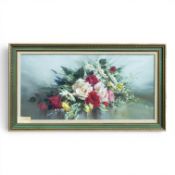 Vernon Ward (1905-1985) Still life floral study, oil on canvas, inscribed 'From the garden in