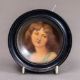 A pair of Doulton Burslem oval hand painted plaques, by Leslie Johnson, each decorated with a woman, - Image 2 of 5
