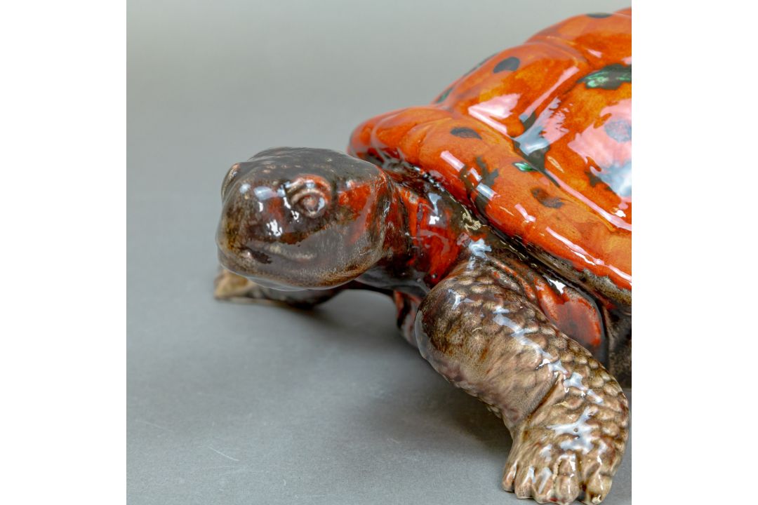 Anita Harris, extra large model of a Tortoise with blue mountain glaze L35cm. Gold signed. - Image 2 of 7