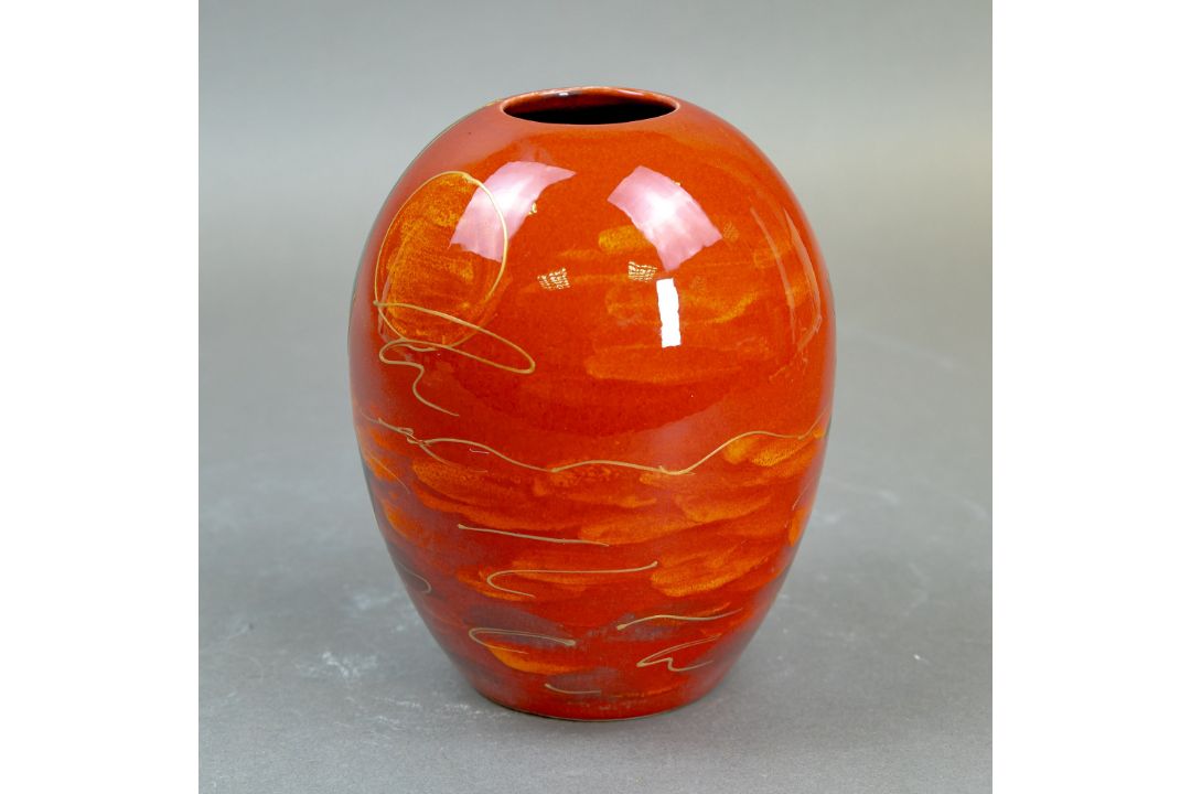 Anita Harris Sailing Home Delta vase H15cm. Gold signed. - Image 5 of 6