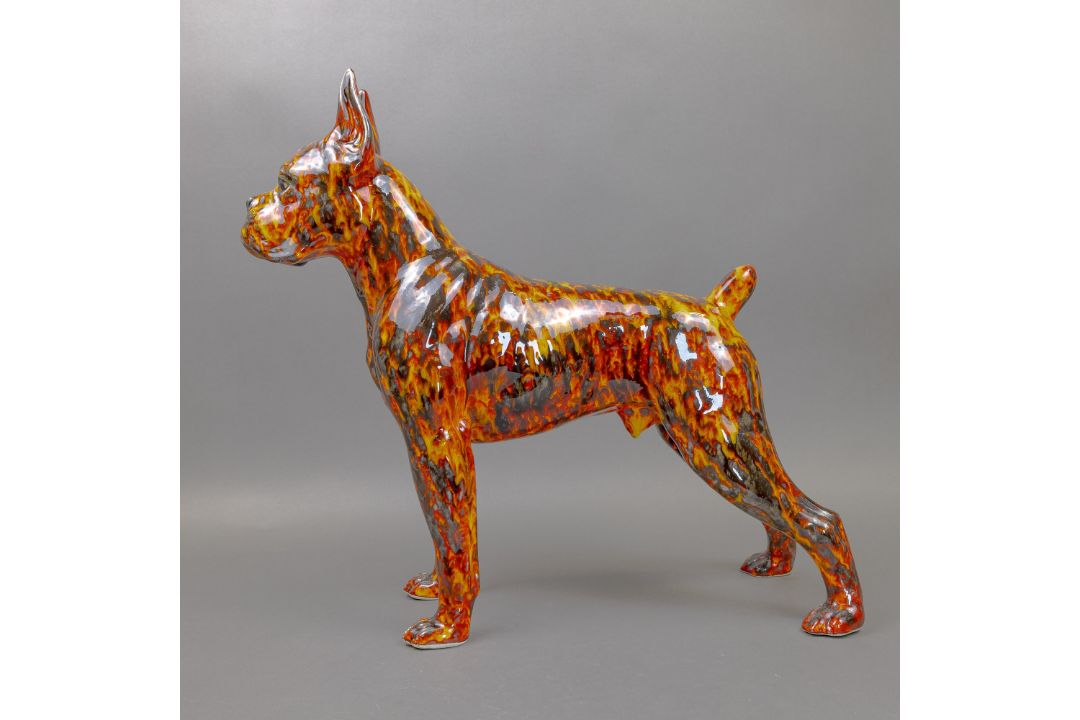 Anita Harris, huge impressive fireside model of an American Boxer Dog, H46.5cm x L49cm, Gold - Image 2 of 13