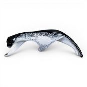 Mid-century Polish Porcelain, Cmielów Porcelain Works panther figurine, designed by Mieczyslaw