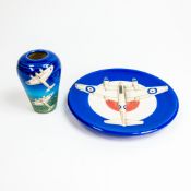 Dennis China Ware, a hand-decorated De Havilland Hornet bomber aeroplane small vase, designed by