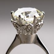 5.55ct natural diamond solitaire ring with recent insurance valuation stating colour K/L, clarity