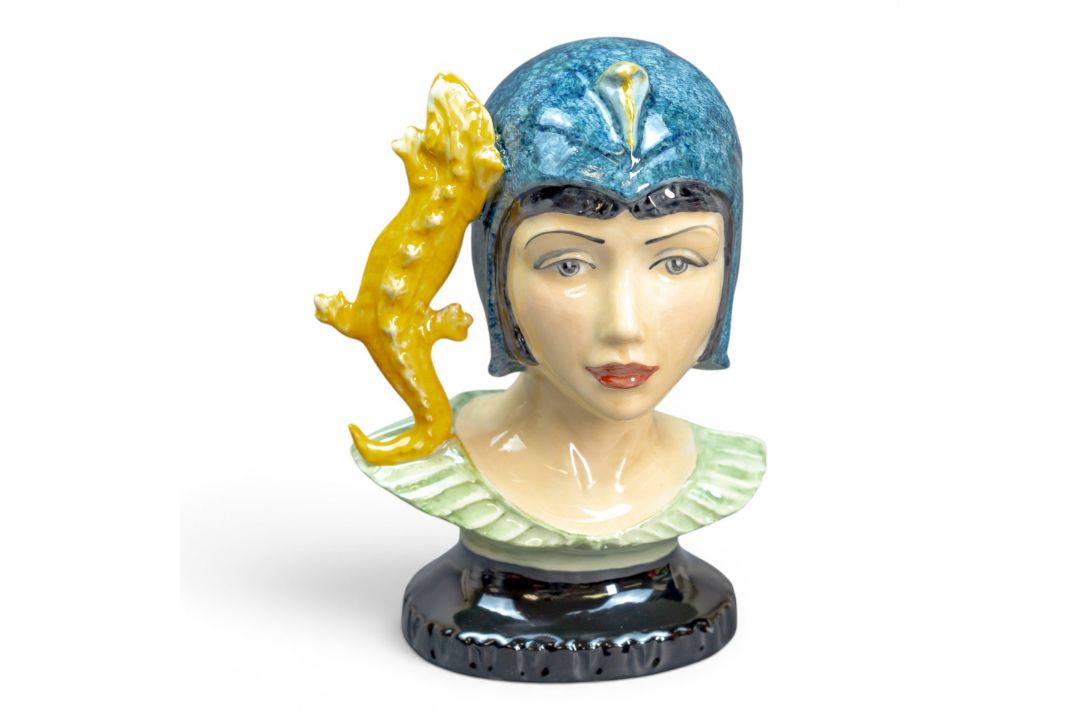 Peggy Davies rare 'Xenobia' Queen of the Nile Jug by Victoria Bourne. Original Colourway, limited - Image 1 of 5