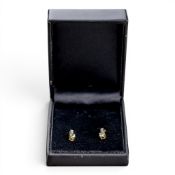 A pair of 18ct gold Paraiba tourmaline & diamond earrings, certificate of authenticity from Gems TV,