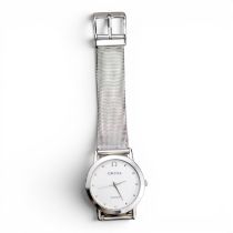 Omega De Ville Quartz stainless steel wristwatch, d.3.4cm including crown, with steel bracelet