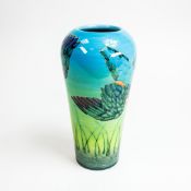 Dennis China Ware, a hand-decorated Kingfisher vase, designed by Sally Tuffin, no.73, 2005. (H: