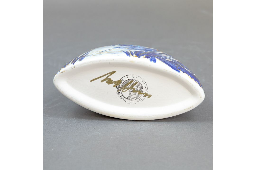 Anita Harris, small Opaline & gold lustre Kingfisher vase. Gold signed. - Image 5 of 5