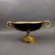 An oval porcelain serving bowl with cobalt exterior, with ornate gilt metal mounts, handle to handle - Image 2 of 8