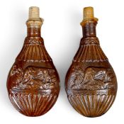 Two Lambeth Stephen Green, Imperial Potteries, Stoneware gunpowder flasks, both 19th century, approx