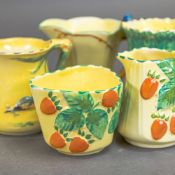 Early 20th century Burleigh Ware ceramic jugs, tea pot, sugar bowl, cake plate and cup, featuring