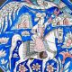 Wade prototype charger, decorated in a Persian/middle eastern style with a figure on horse back with - Image 4 of 7