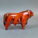 Anita Harris model of a Bull H14cm x L25cm. Gold signed. - Image 4 of 6