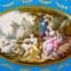 A large oval dish ornately decorated in the manner of Sevres porcelain, featuring a male and three - Image 3 of 9