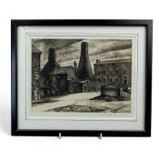 Leonard Griffith Brammer (1906-1994) framed, signed etching, depicting the Wedgwood pottery