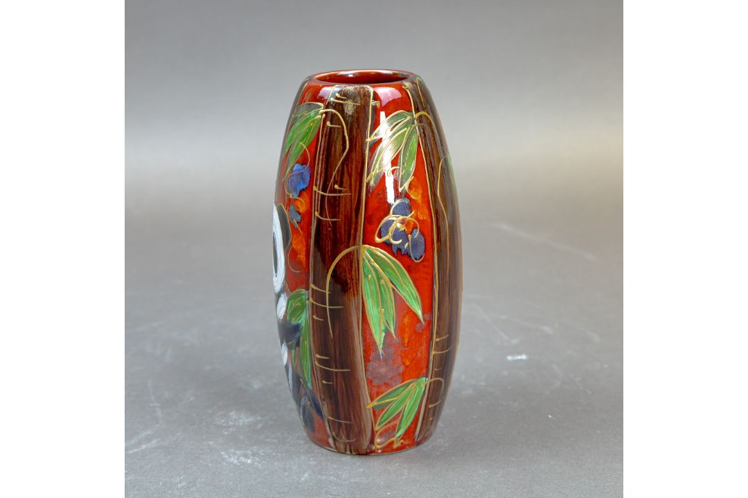 Anita Harris Panda Skittle vase H17cm. Gold signed. - Image 2 of 5