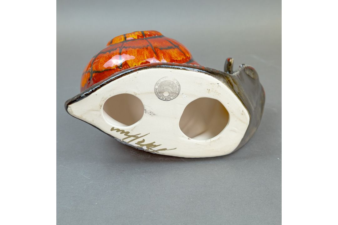 Anita Harris large model of a hand painted stunning Snail L30cm. Gold signed. - Image 5 of 5