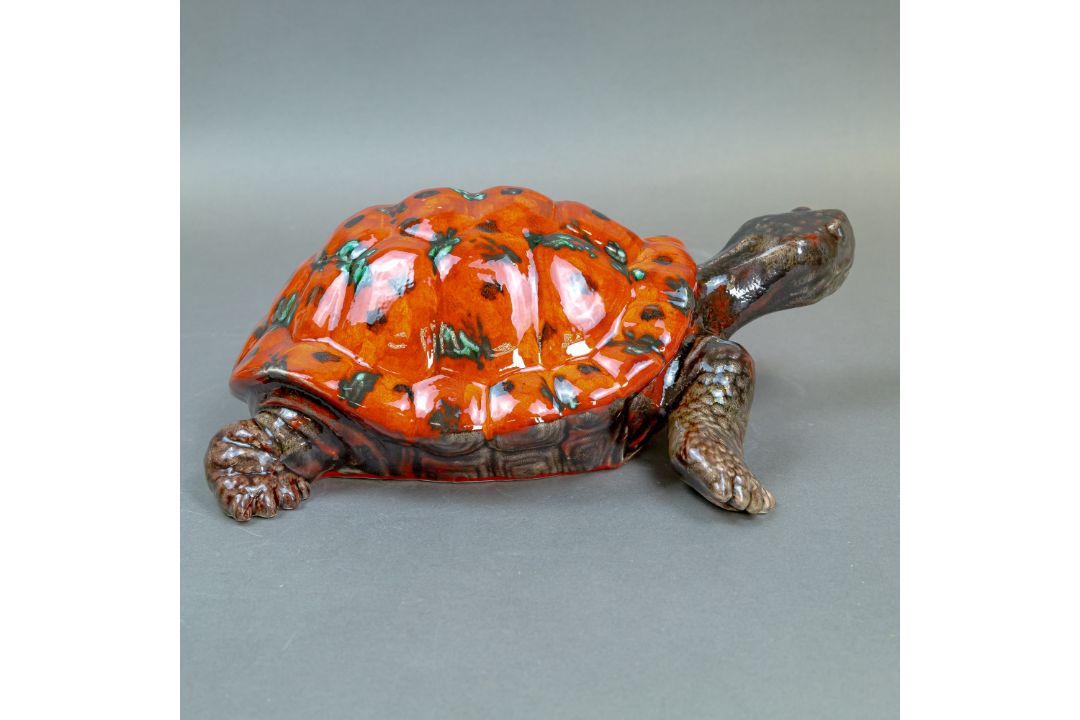 Anita Harris, extra large model of a Tortoise with blue mountain glaze L35cm. Gold signed. - Image 4 of 7