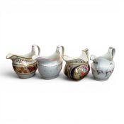 Late 18th/early 19th century porcelain cream or milk jugs, from different manufacturers, and in