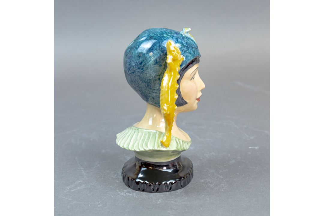 Peggy Davies rare 'Xenobia' Queen of the Nile Jug by Victoria Bourne. Original Colourway, limited - Image 4 of 5