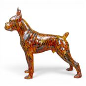 Anita Harris, huge impressive fireside model of an American Boxer Dog, H46.5cm x L49cm, Gold