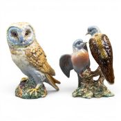 Two Beswick birds comprising a pair of Turtle Doves model 1022 and a large Barn owl model 1046 (2)