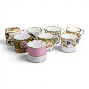 A collection of 18th and 19th century porcelain coffee cans in various patterns from different