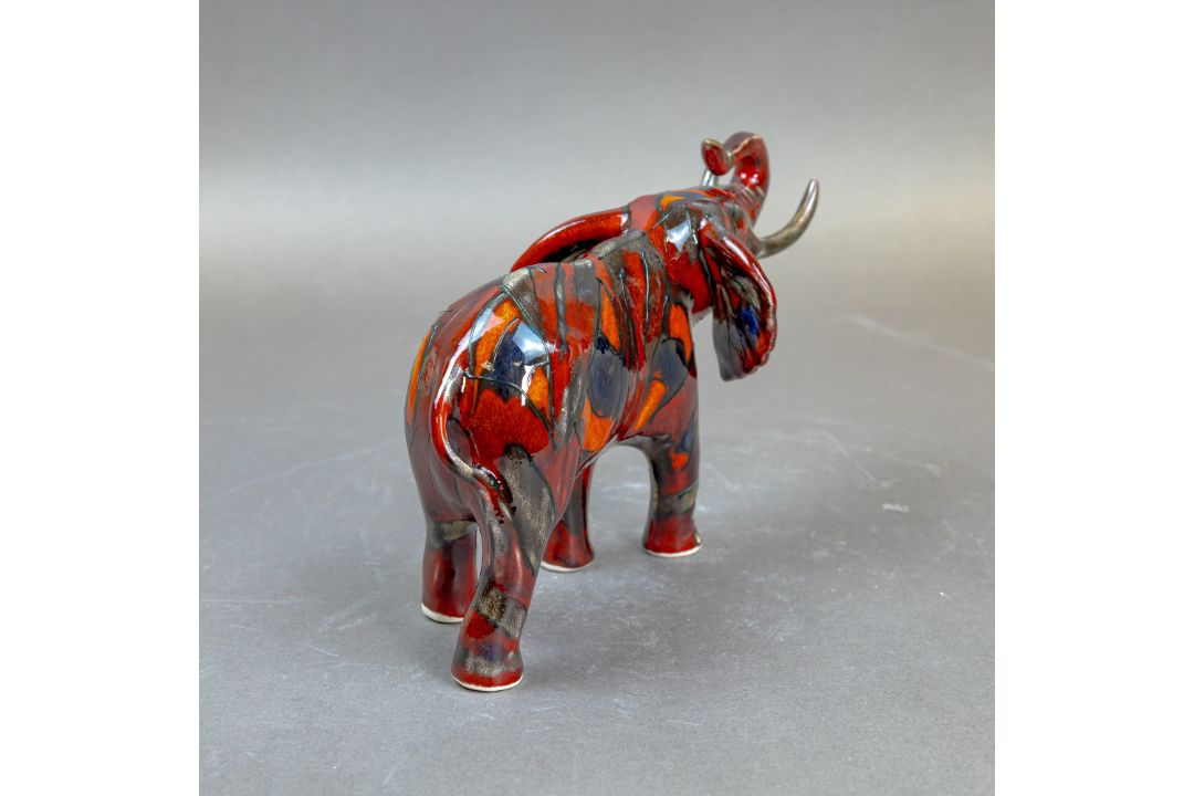 Anita Harris, stunning model of an Elephant with reactive glazes H13cm x L21cm. Gold signed. - Image 3 of 7